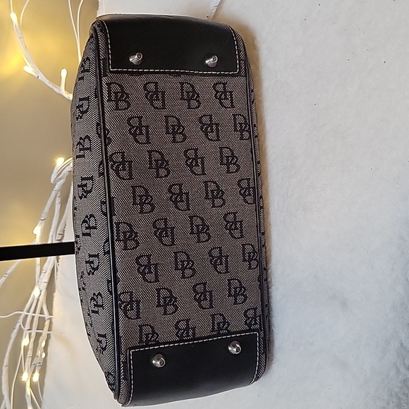 EUC DOONEY & BOURKE Gray and Black Silver Buckle Signature Satchel Purse - Picture 5 of 6